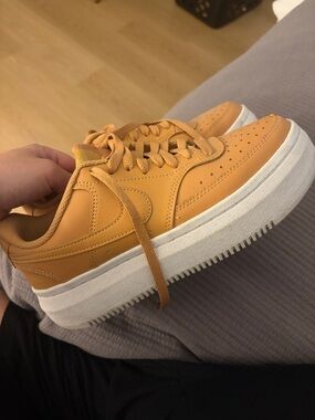 Nike Platform Sneakers in Cognac with White Sole
